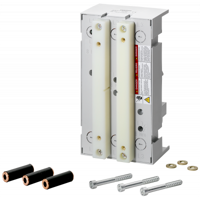 ШИННЫЙ АДАПТЕР 60MM SYS. UL508 BUSBAR SYSTEM 60MM BUSBAR THICKNESS: TT-PROFILE UL RATING 240-600V/250A USABLE IN FEEDER CIRCUITS IEC RATING 690V/250A. 8US12134AQ03