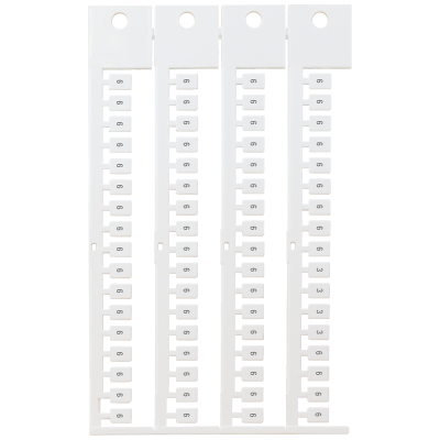 Inscription label, front, with 6, vertical, terminal width: 5 mm, H: 7 mm, white. 8WA83480AF