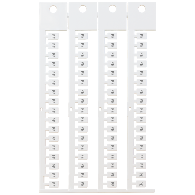 Inscription label, front, with PE, vertical, terminal width: 5 mm, H: 7 mm, white. 8WA83482AH