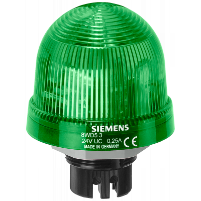 Integrated signal lamp, rotating light LED, 24 V green. 8WD53205DC