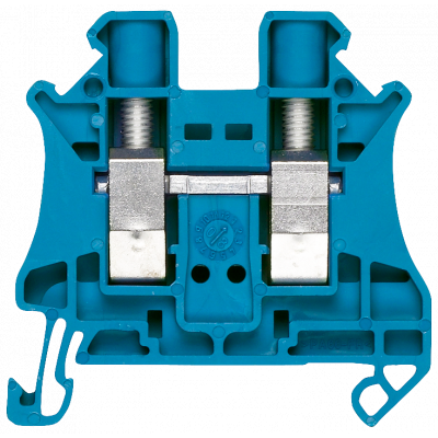 Through-type terminals with screw terminal Terminal size 4.0 mm2 Terminal width 6.2 mm color blue. 8WH10000AG01