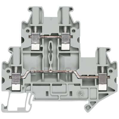 Two-tier terminals with screw terminal Terminal size 4.0 mm2 Terminal width 6.2 mm Color gray. 8WH10200AG00