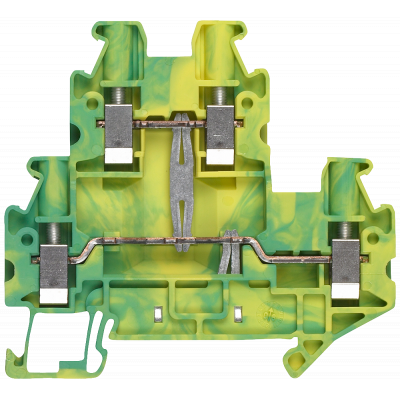 PE two-tier terminal with screw terminal Terminal size 4.0 mm2 Terminal width 6.2 mm Color green-yellow. 8WH10200CG07