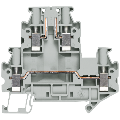 Two-tier terminals with screw terminal Terminal size 4.0 mm2 Terminal width 6.2 mm Color gray Isolating terminal. 8WH10206AG00