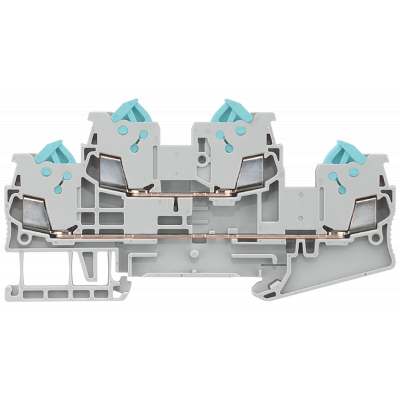 Two-tier terminals with quick-connect technology Cross-section: 0.25-1.5 mm2, Width: 5.2mm, Color: blue. 8WH30200AE01