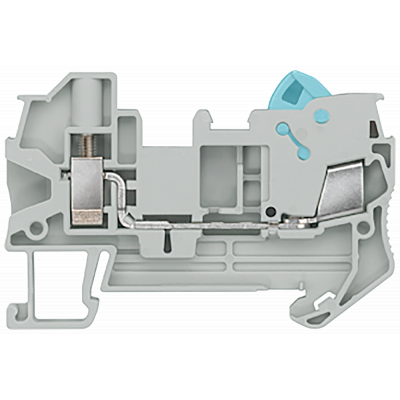 Hybrid through-type terminals with quick-connect and screw terminal, Cross-section: 0.14-2.5 mm2, Width: 6.2mm, Color: gray. 8WH31002DF00