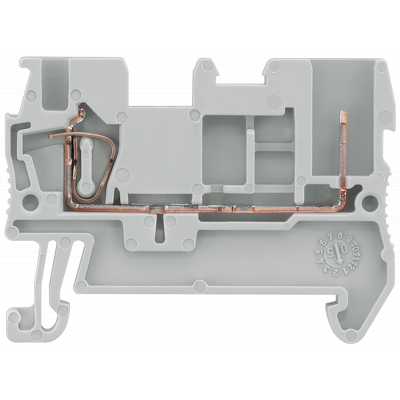 Hybrid through-type terminal, plug-in and spring-loaded connection, Cross-section 0.08-2.5 mm2, width 5.2 mm, Color: blue. 8WH51002KF01