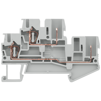 hybrid two-tier terminal, plug-in and spring-loaded connection, Cross-section: 0.08-4 mm2, Width: 5.2mm, Color: gray. 8WH51202MF00