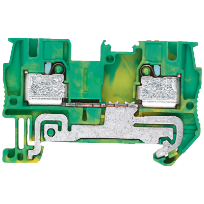 PE through-type terminal 4 mm2, 6.2 mm width green/yellow. 8WH60000CG07