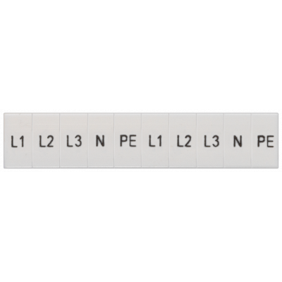 Inscription label, front, with L1, L2, L3, PE, N, vertical, terminal width: .... 8WH81202AA15