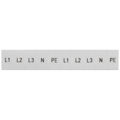 Inscription label, front, with L1, L2, L3, PE, N, vertical, terminal width: .... 8WH81203AA15