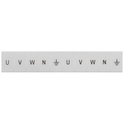 Inscription label, front, with U, V,W, N, vertical, terminal width: 6.2 mm, .... 8WH81203AA25