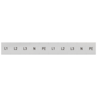 Inscription label, front, with L1, L2, L3, PE, N, vertical, terminal width: .... 8WH81204AA15