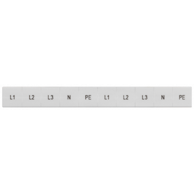 Inscription label, front, with L1, L2, L3, PE, N, vertical, terminal width: .... 8WH81205AA15