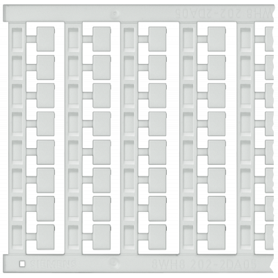 Inscription label, horizontal and vertical, terminal width: 5 mm, H: 7 mm, white. 8WH82022DA05