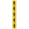 Inscription label, with warning arrow, vertical, terminal width: 5.2 mm, yellow. 8WH90605AA06