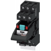 Plug-in relay complete unit 24 V AC, 3 change-over contacts LED module red standard plug-in base. LZS:PT3A5R24