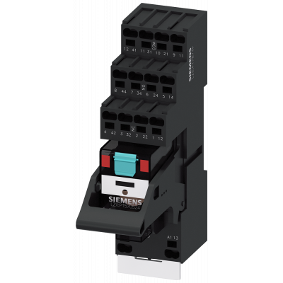 Plug-in relay complete unit 24 V AC, 4 change-over contacts LED module red base. LZS:PT5D5R24